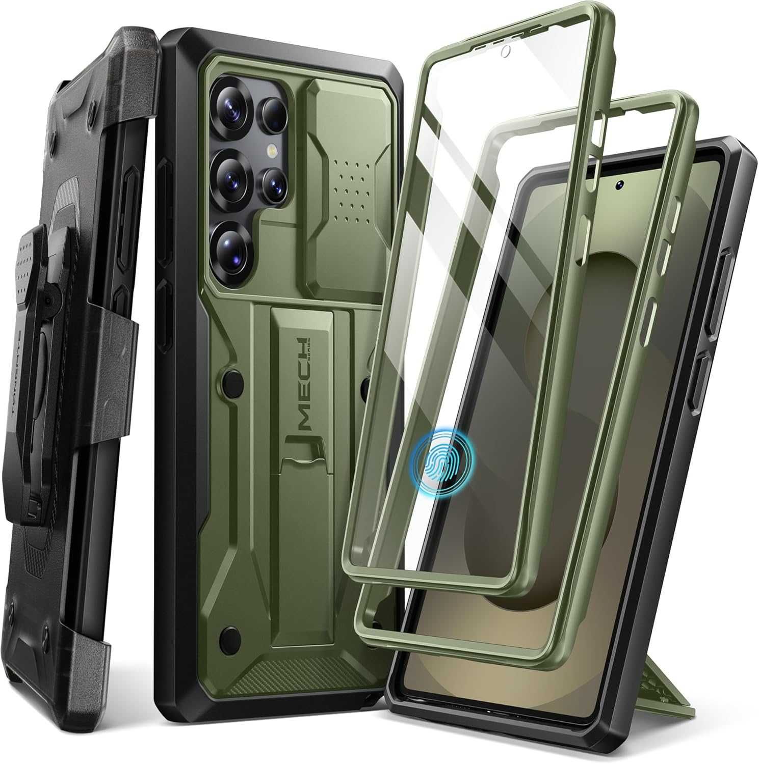 TONGATE etui pancerne 360 Samsung Galaxy S25 Ultra stojak zielone
