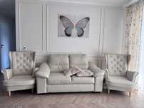 Sofa i 2 fotele stan bardzo dobry bezowy kolor