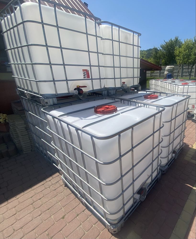 Zbiornik Paletopojemnik Mauzer 1000l Czysty F-Vat na paliwo, wode itp.