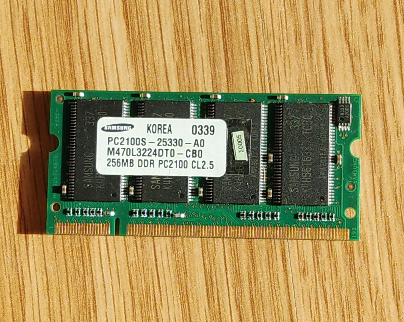 Оперативная память Samsung DDR 256MB SO-DIMM для ноутбука. Корея.