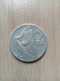 Moneta PRL 5 zlotych rybak 1950