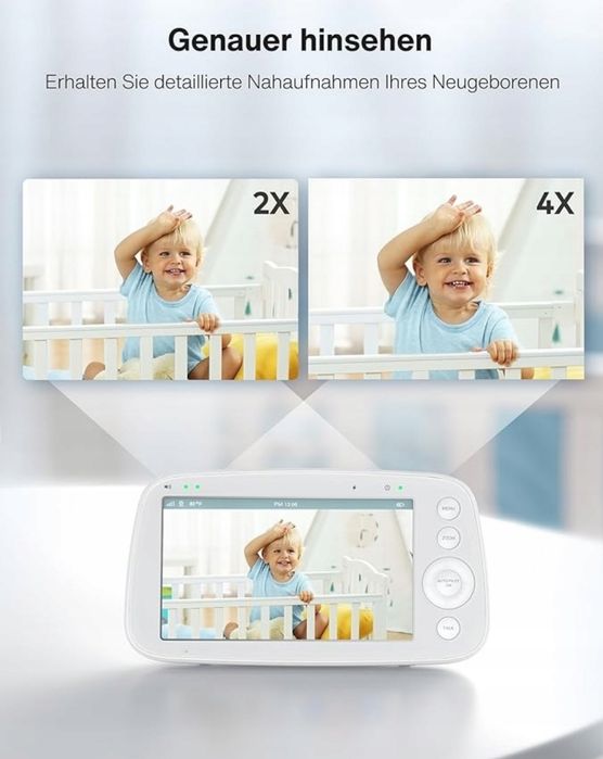 FAKEME Elektroniczna niania z dzielonym ekranem, 5" 720P z 2 kamerami