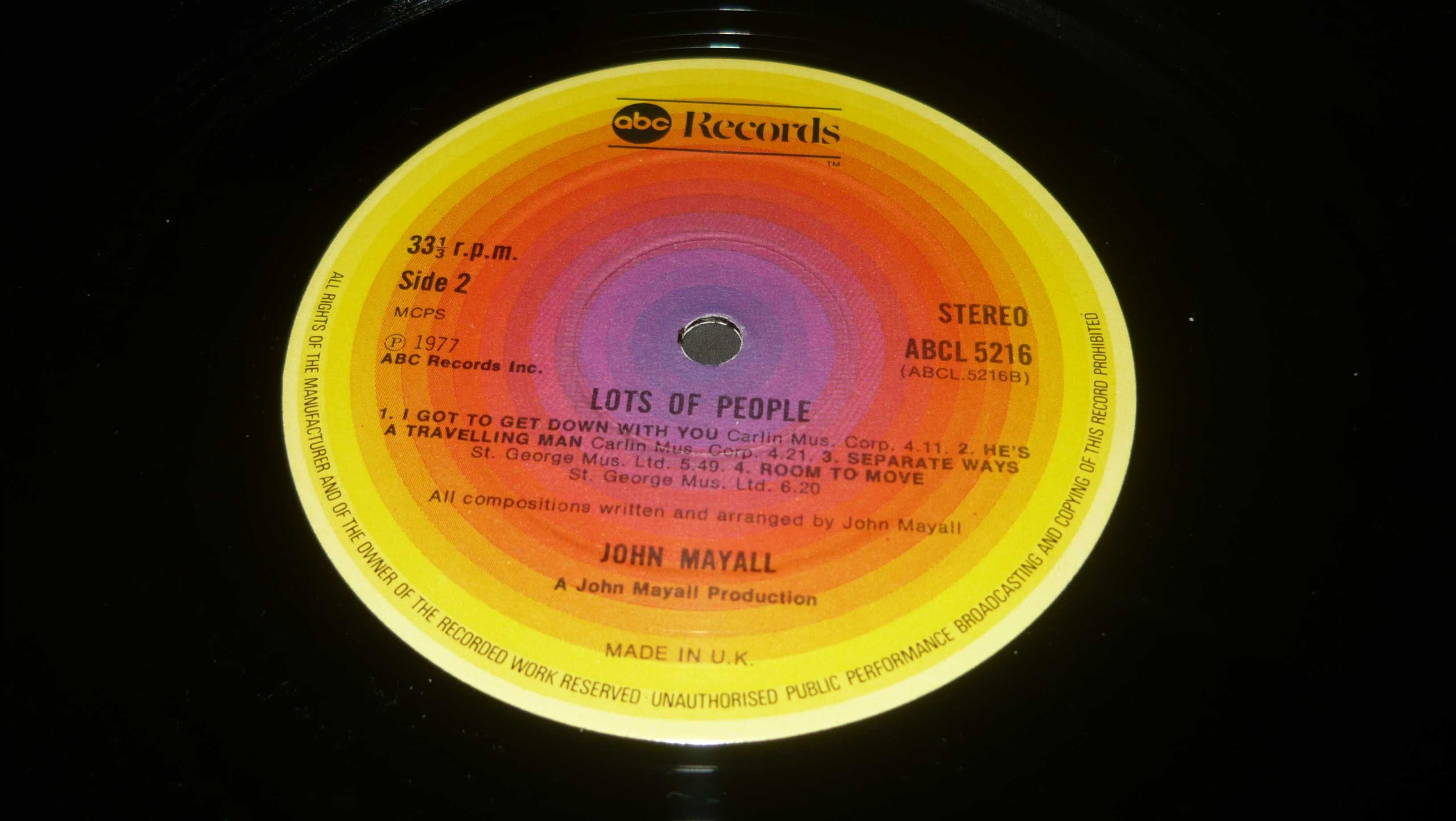 John Mayall Live from the roxy in Los Angeles Lots of people LP