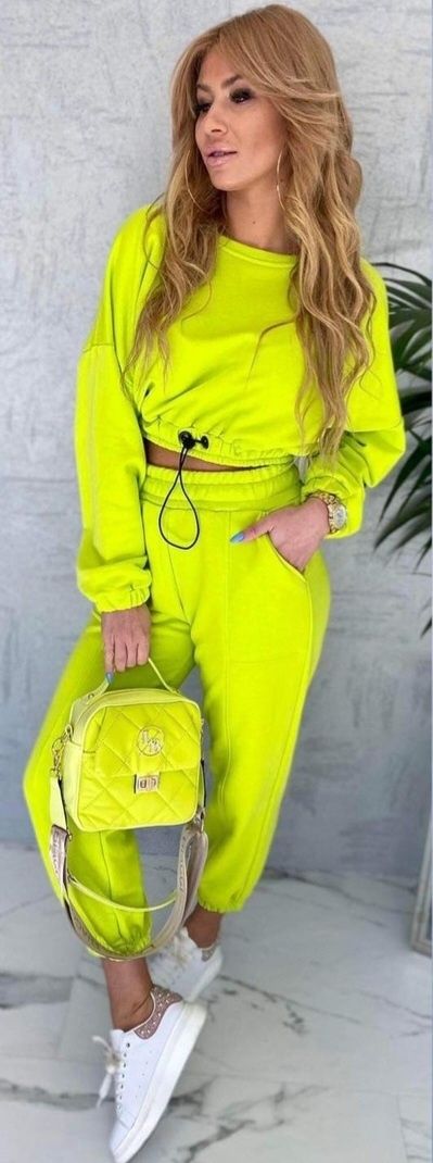 Komplet dresowy neon limonka Ricca Fashion Uni