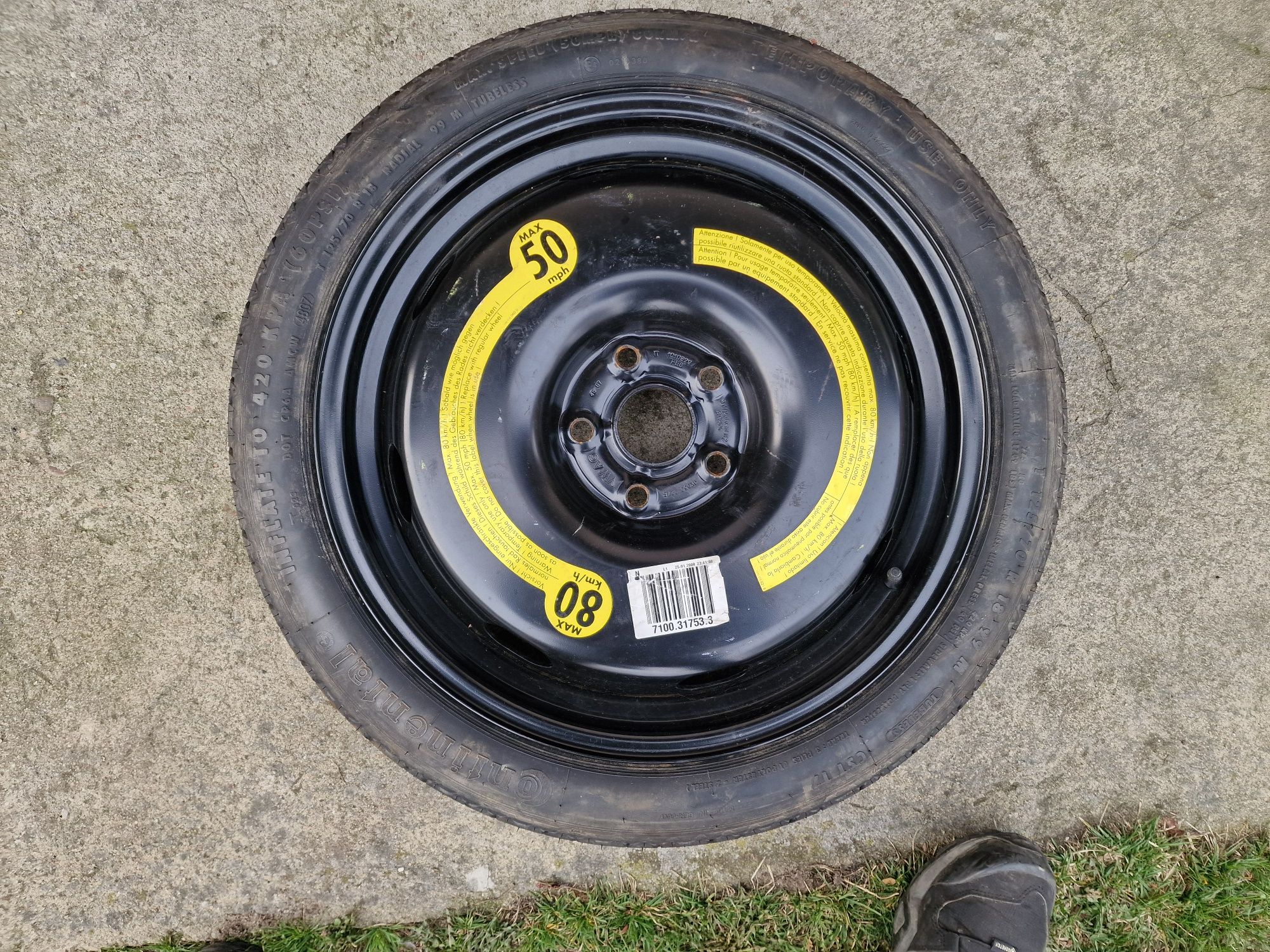 Koło dojazdowe Audi A3 8V 31/2Jx18H2 ET 25.5 5x112