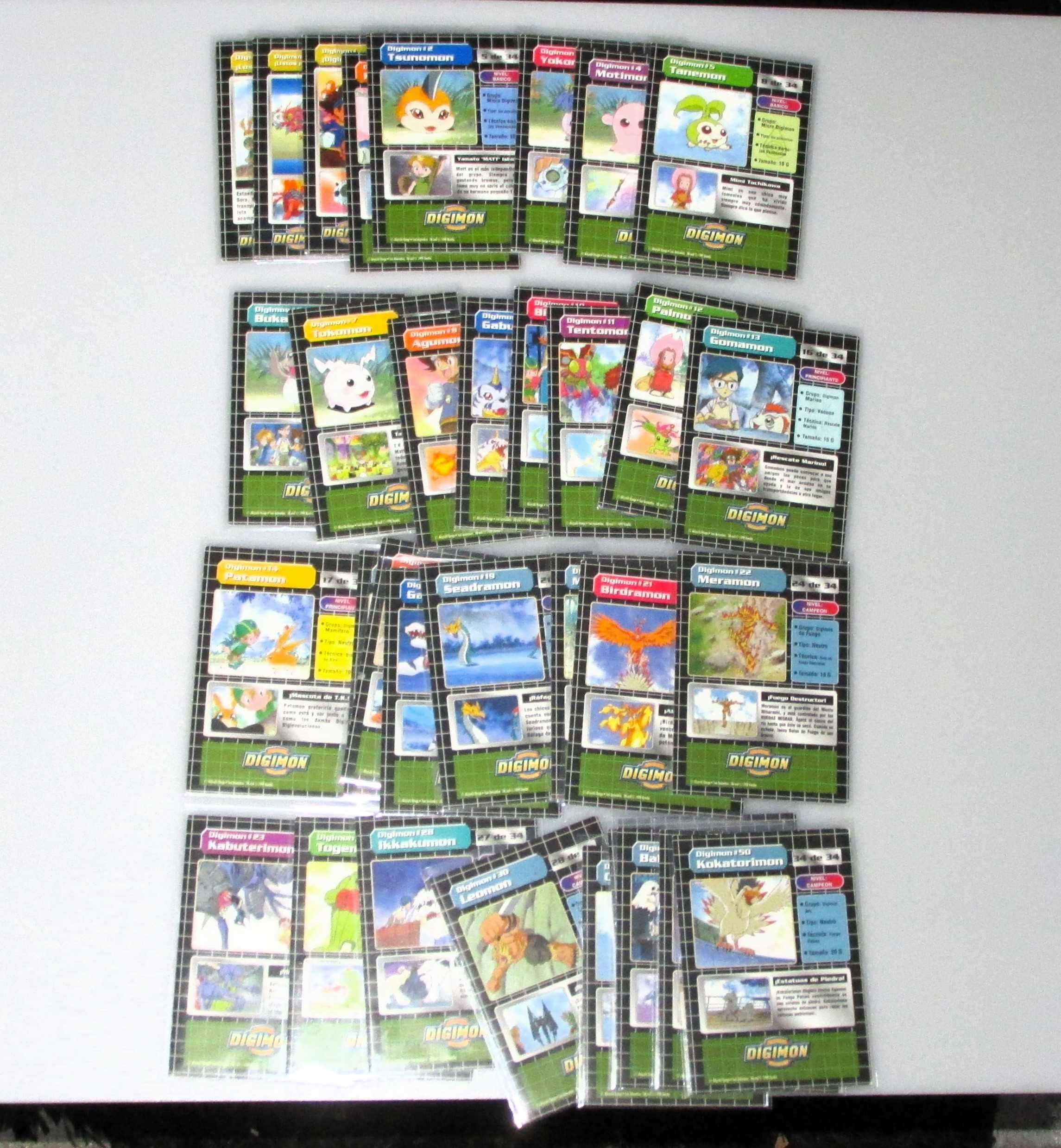 Digimon TC 1999 Series 1, Coleção Completa 34/34