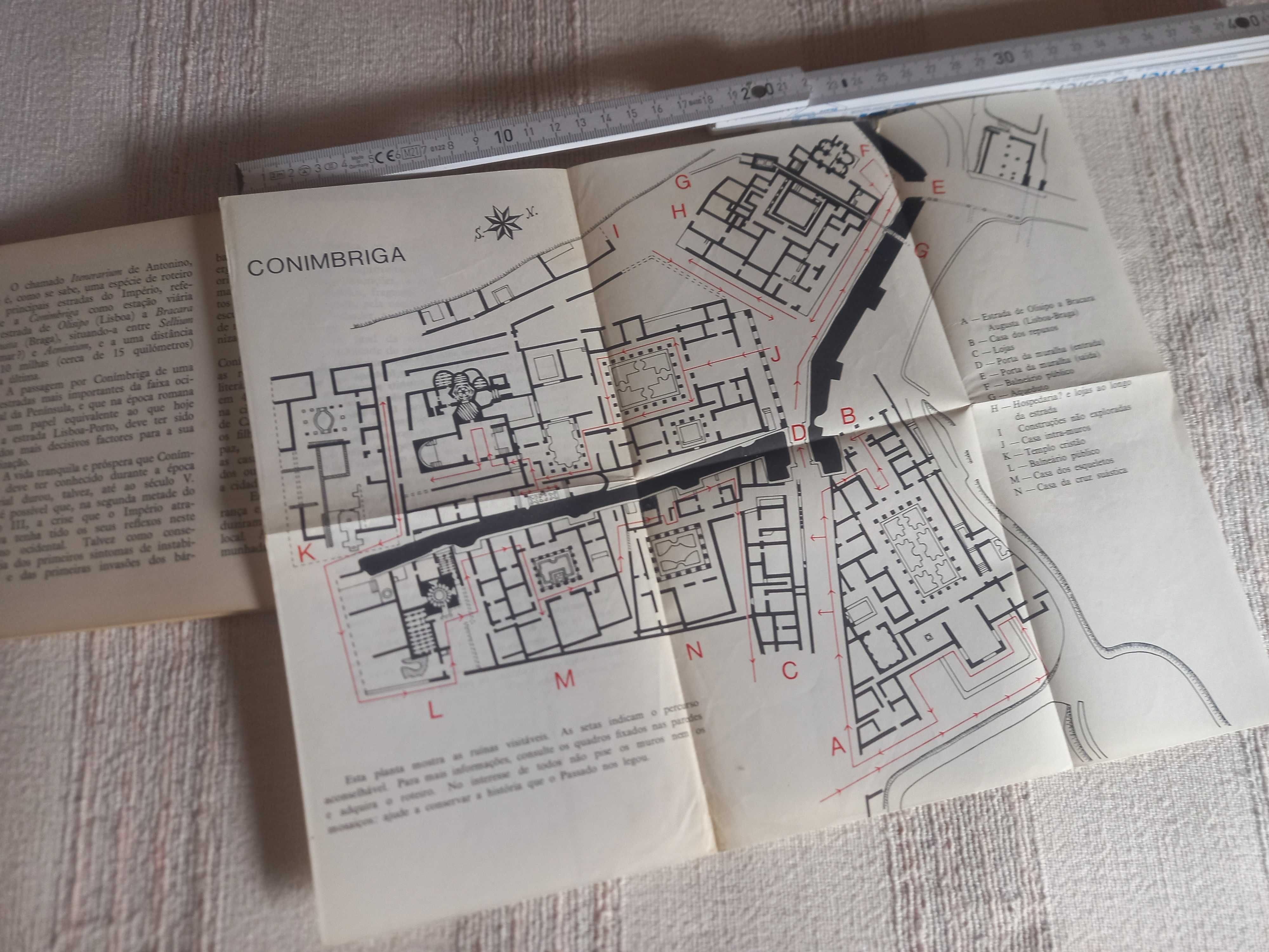 Documento antigo sobre as ruínas de Conimbriga