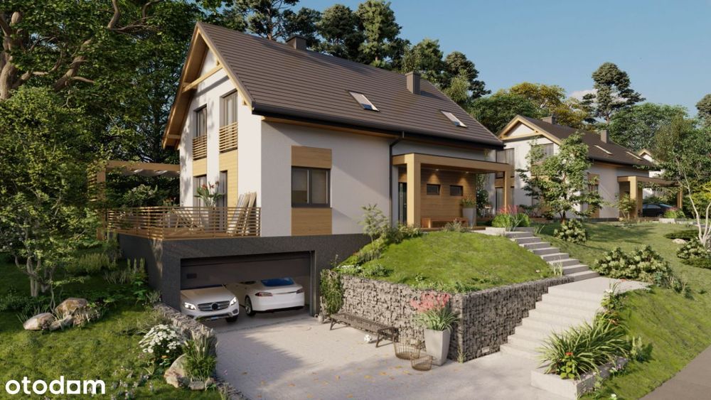 Dom z piwnicą - "C" - działka 9 ar - wolnostojący - stan deweloperski