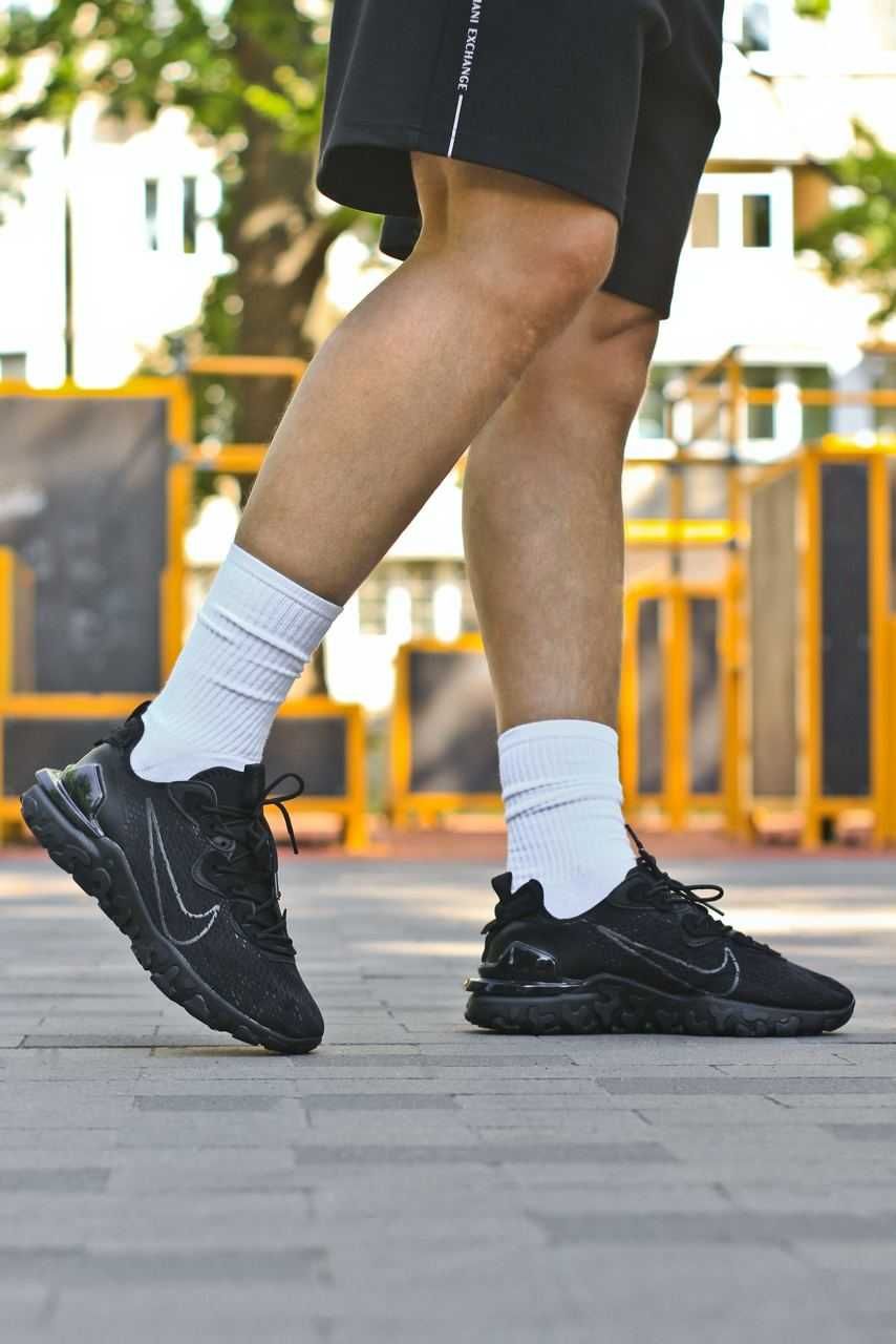 Кроссовки Nike React vision black / Найк реакт черные  41 42 43 44 45