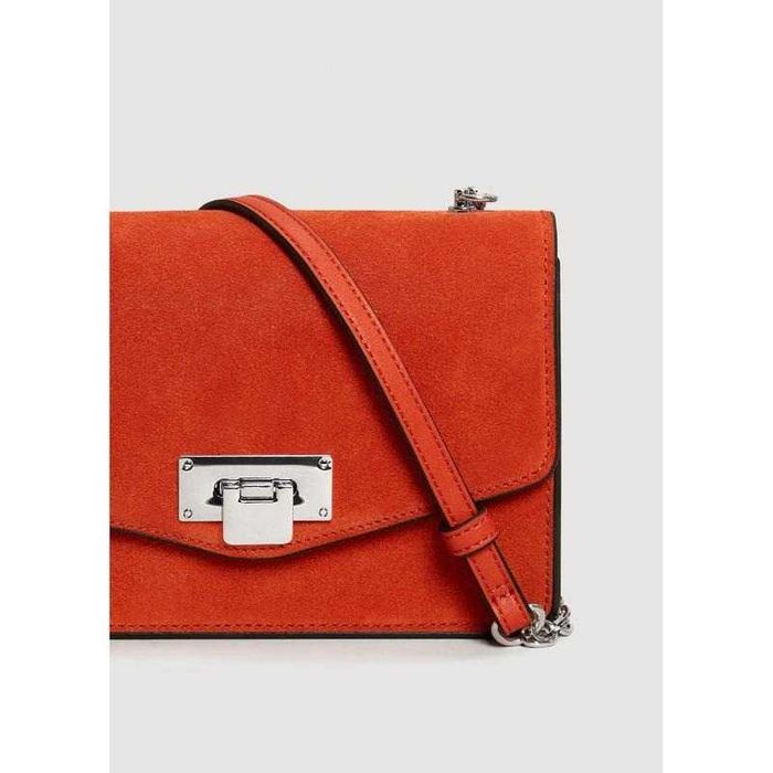 Яркий замшевый клатч от mango mango шикарная классика! премиум