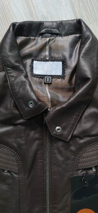 Чоловіча шкіряна демісезонна куртка, розмір S