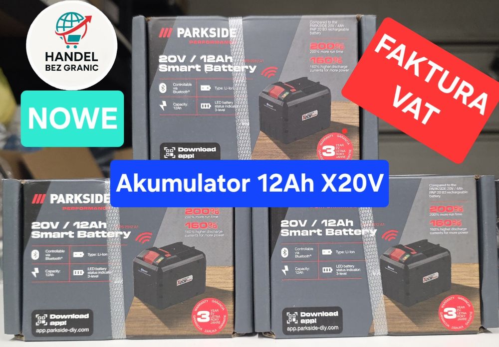 Parkside Akumulator 12Ah X20V Performance  - Nowy