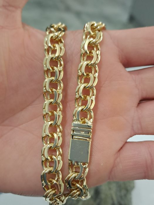 Złoty łańcuszek Splot Galibardi 55 cm 1 cm