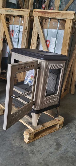 Камін піч буржуйка  Hosseven 8005-c  беж 10 kw