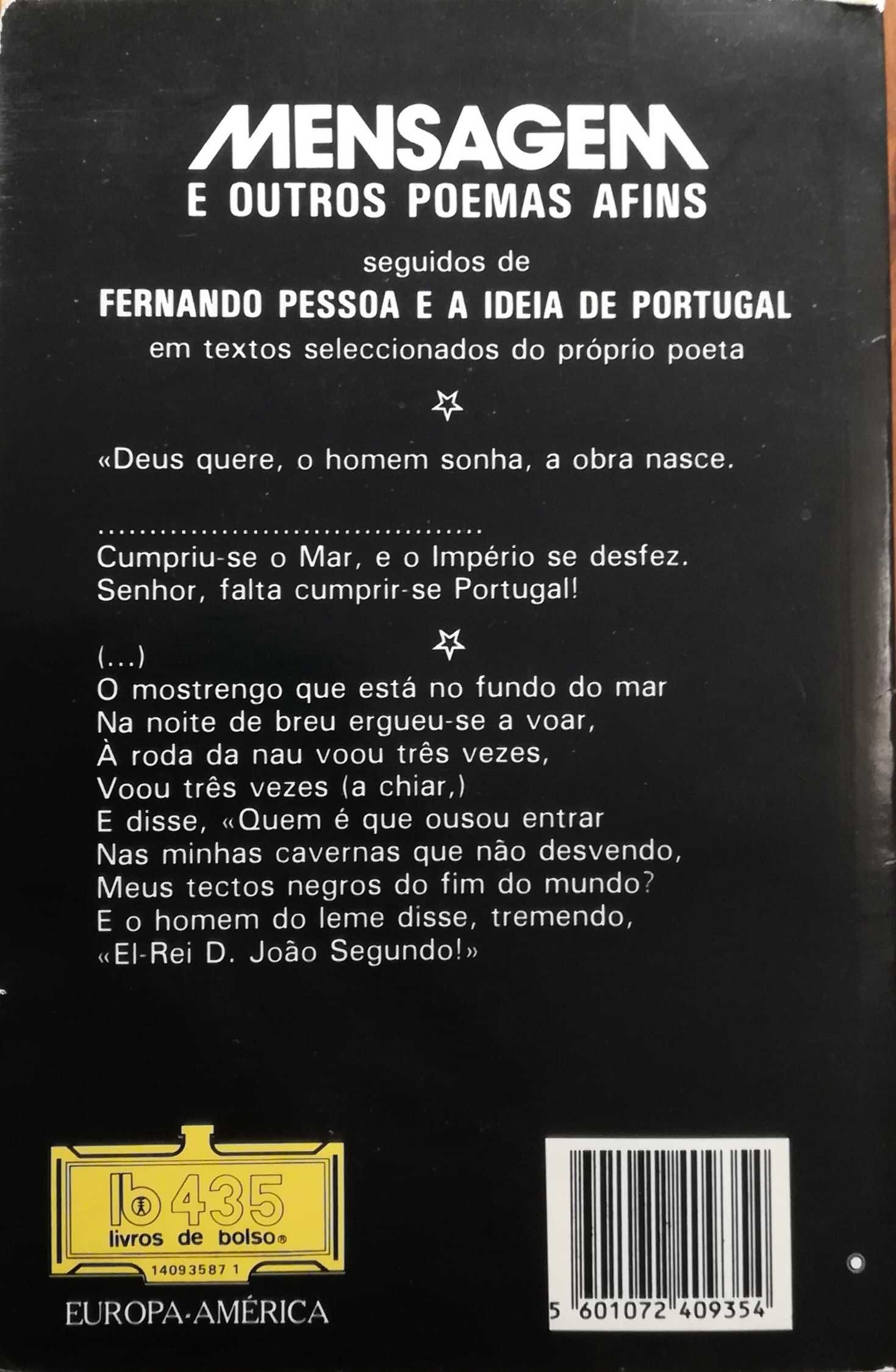 Livro - Mensagem e Outros Poemas Afins - Fernando Pessoa