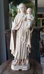 Antiga escultura em gesso Nossa Senhora com o Menino