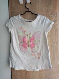 Bluzka Cekiny Dluzszy Tyl Motyl H&M 122/128