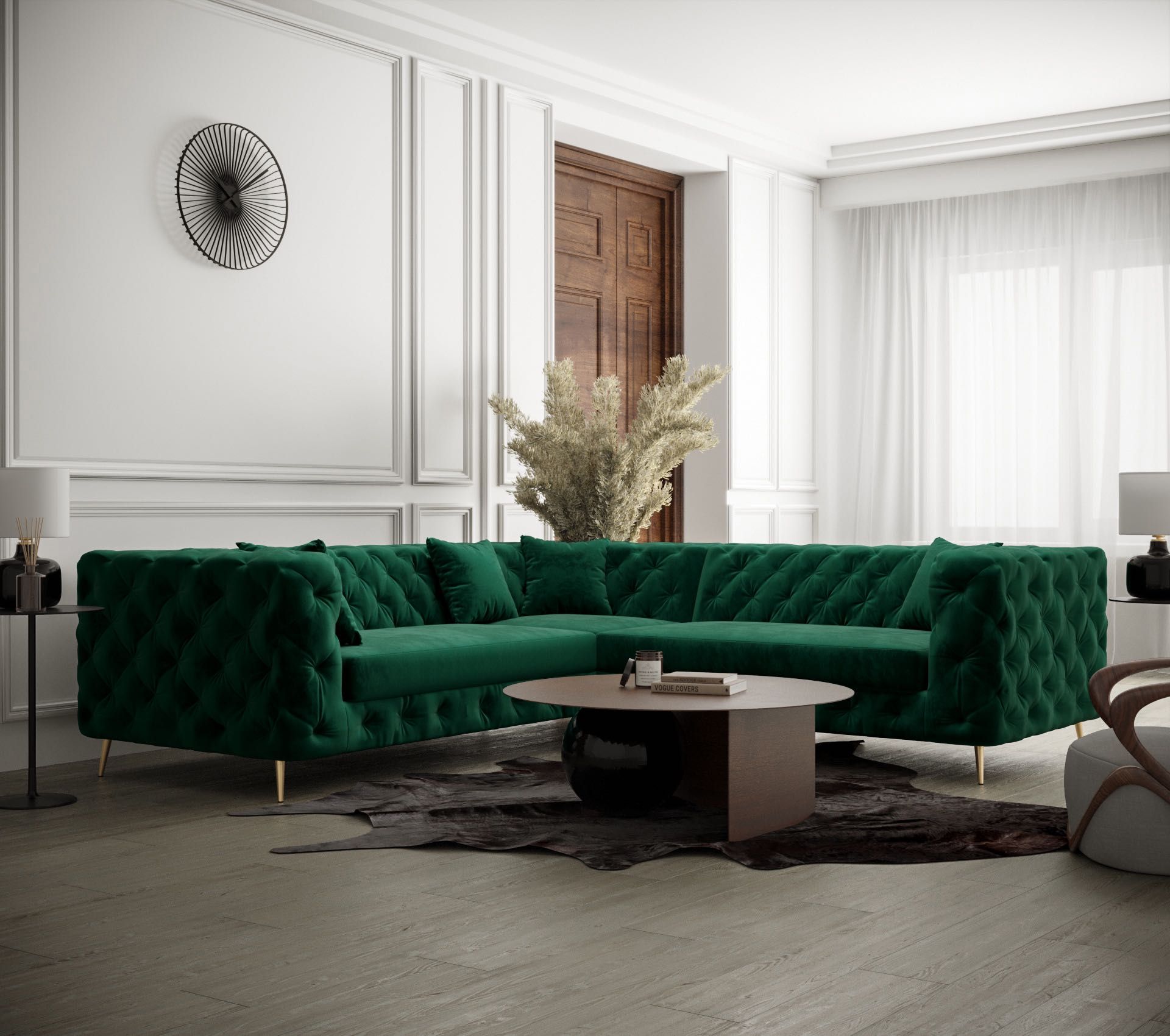 Narożnik Rogówka Chesterfield Glam Elegancki Nowoczesny EN Meble