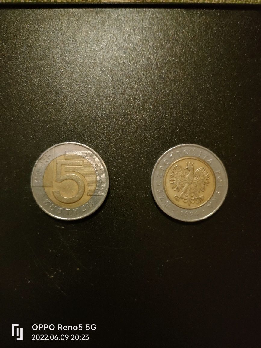 Monety 5 zł 1994 i 1996 r.