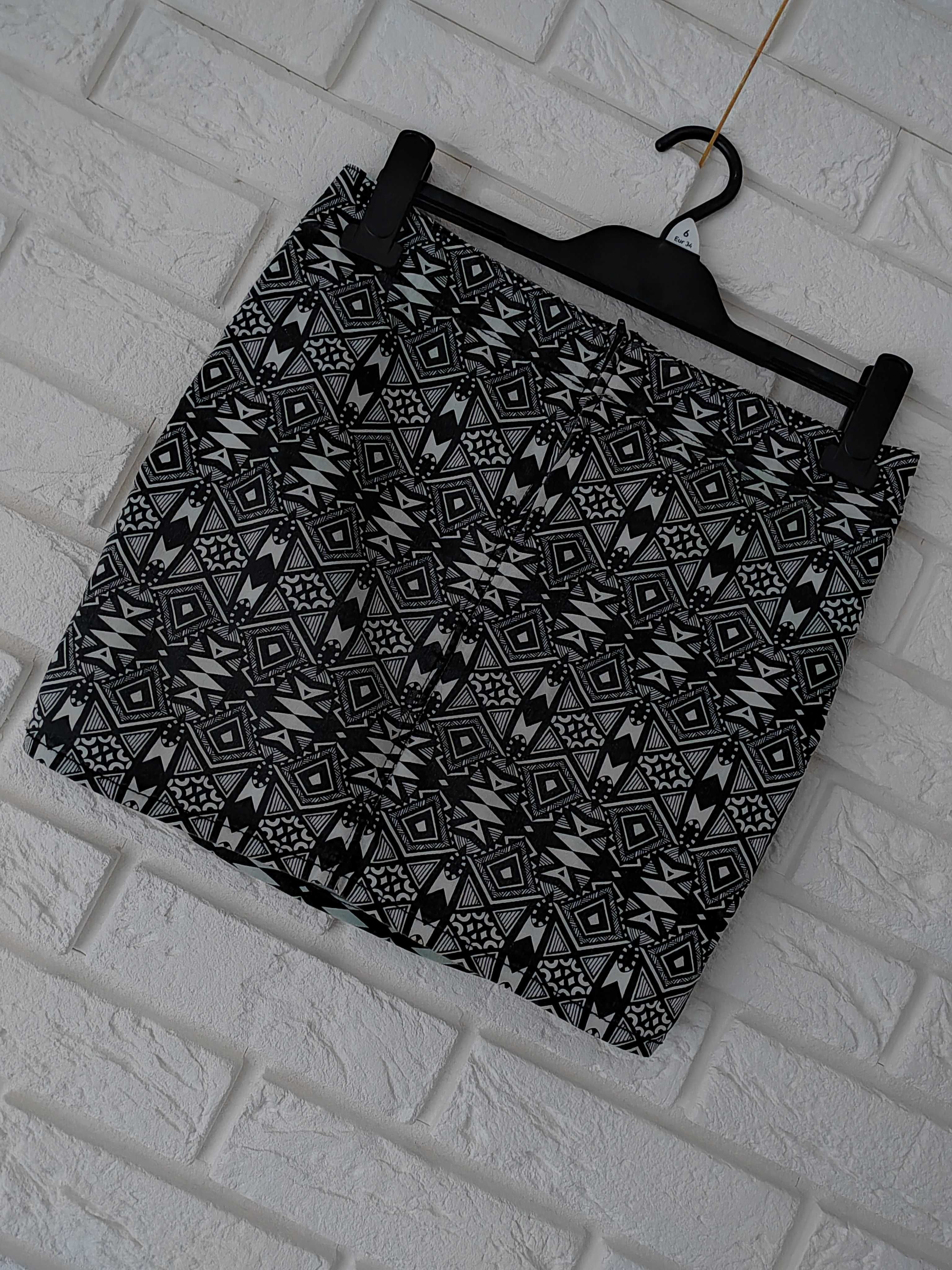 Dopasowana spódniczka aztecka aztec H&M tuba mini 36 38 S M