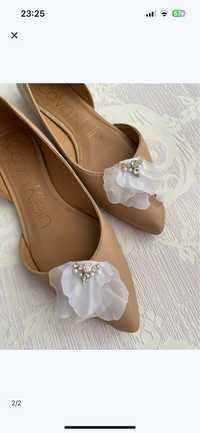 Klipsy do butów przypinki kwiaty ślubne