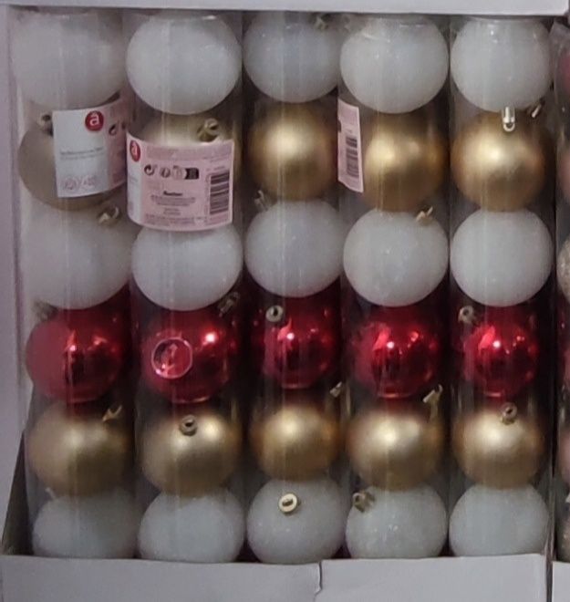 Karton 25 paczki bombek bombki po 10 sztuk w tubie wyprzedaż Outlet