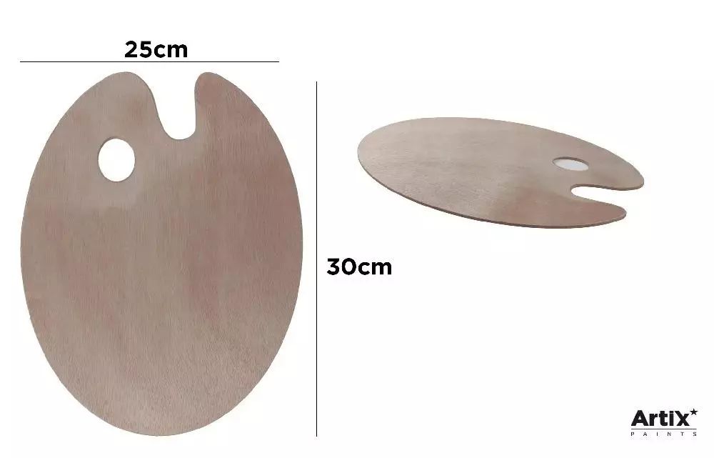 Paleta malarska okrągła drewniana 25x30cm. Artix