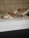 buty damskie skóra 39 "brudne złoto", sandały wesele impreza