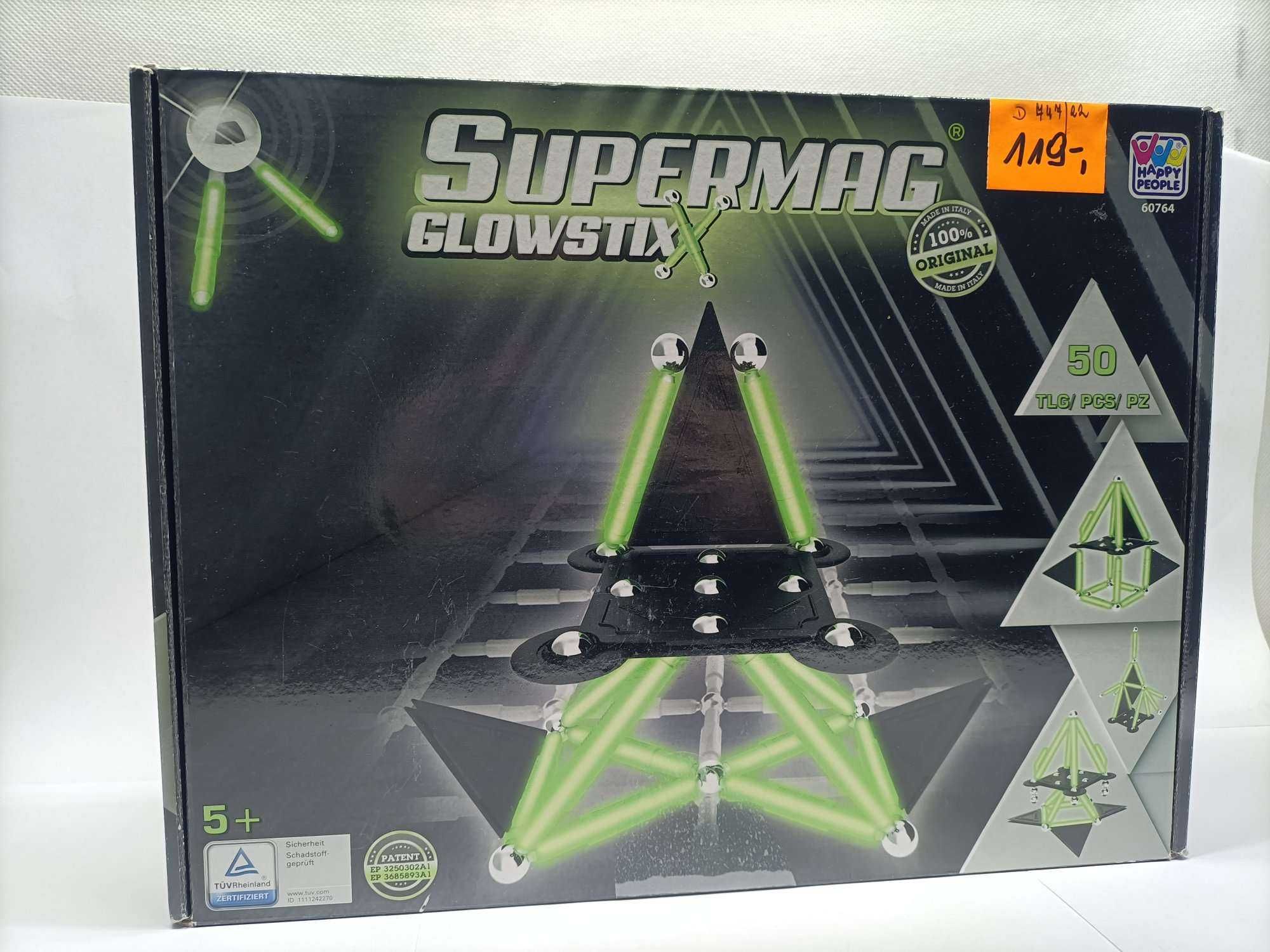 Klocki Magnetyczne Supermag Glowstix, NOWE, Komis Krosno Betleja