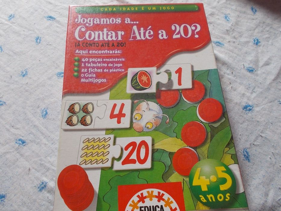 puzzle de 2 peças para contar números de 1 a 20