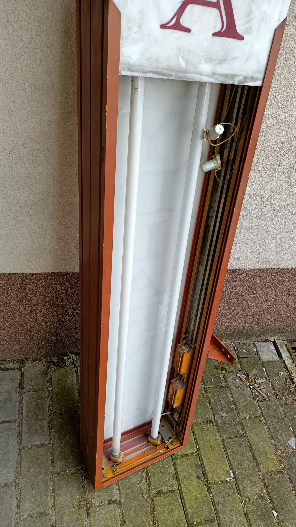 Stary Szyld Reklama podświetlana Mydlarnia Duży neon baner PRL