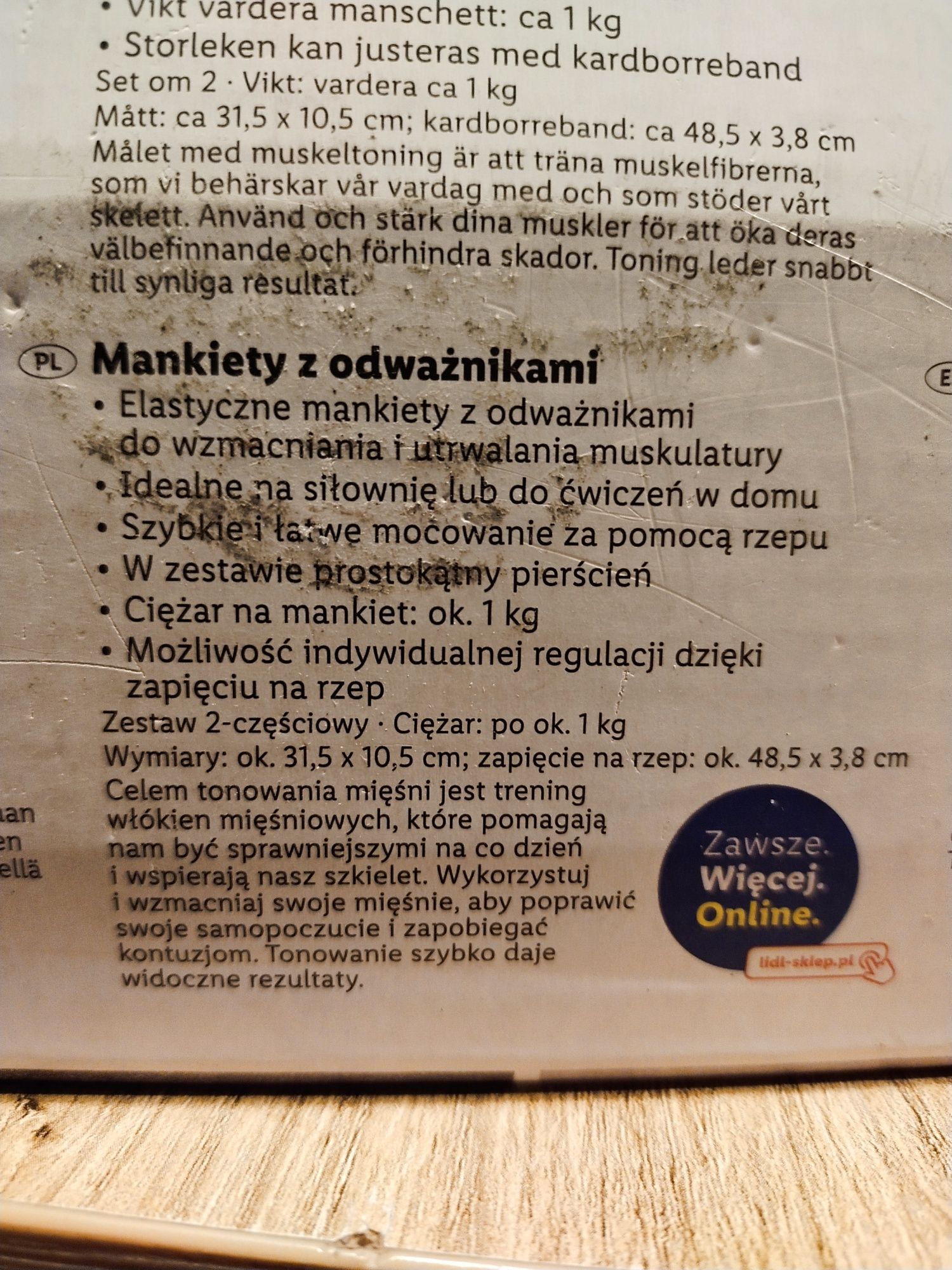 Mankiety z odważnikami 1 kg Crivit