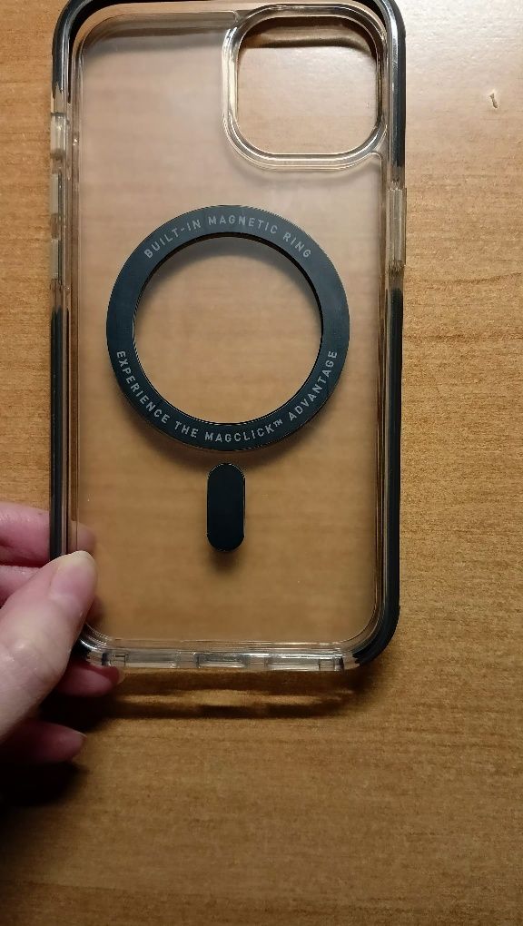 Чохли на Iphone 14 прозорий силікон + магнітне кільце для зарядки