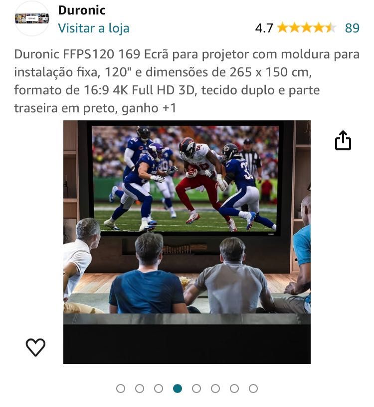 Tela projeção DURONIC 120”