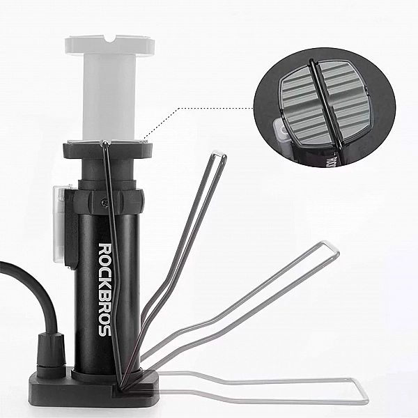 Pompka rowerowa Rockbros podłogowa z manometrem - czarna