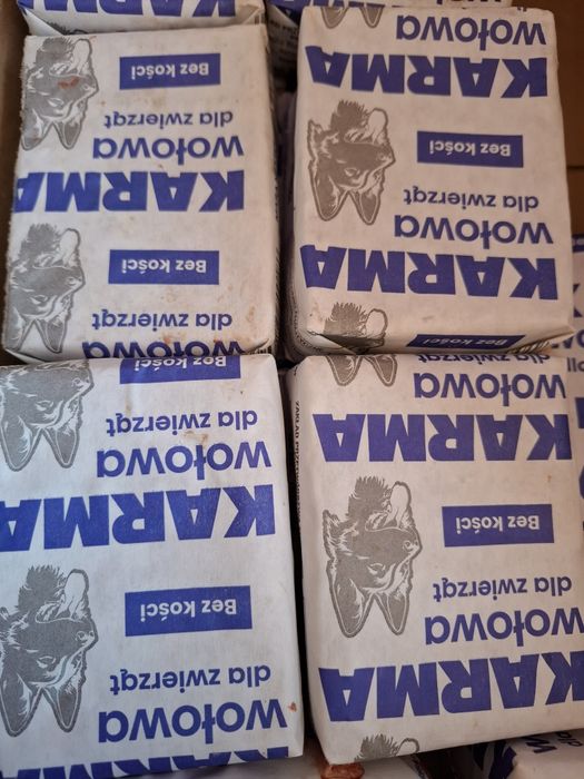 Karma mrożona Wołowina barf mięso dla psa kota  10 kg