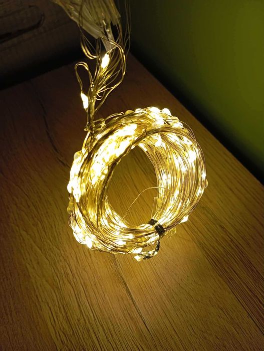 Kurtyna świetlna LED 3x2m (kolor żółty, ciepły)