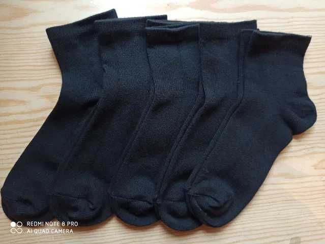 5 par skarpet bawełnianych czarnych