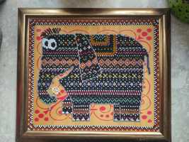 Obraz haftowany obrazek słoń haft makatka