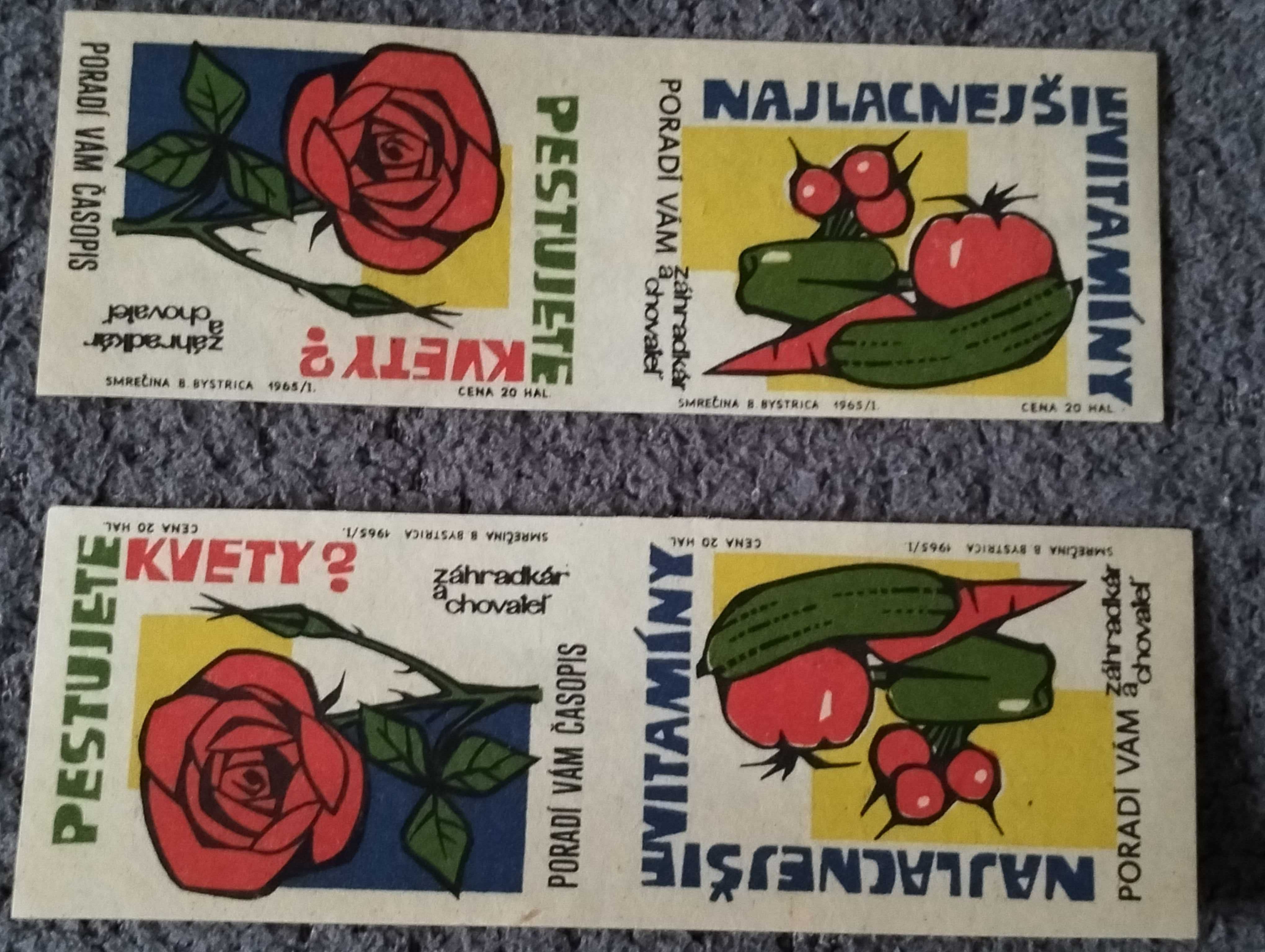 Etykiety zapałczane Czechosłowackie