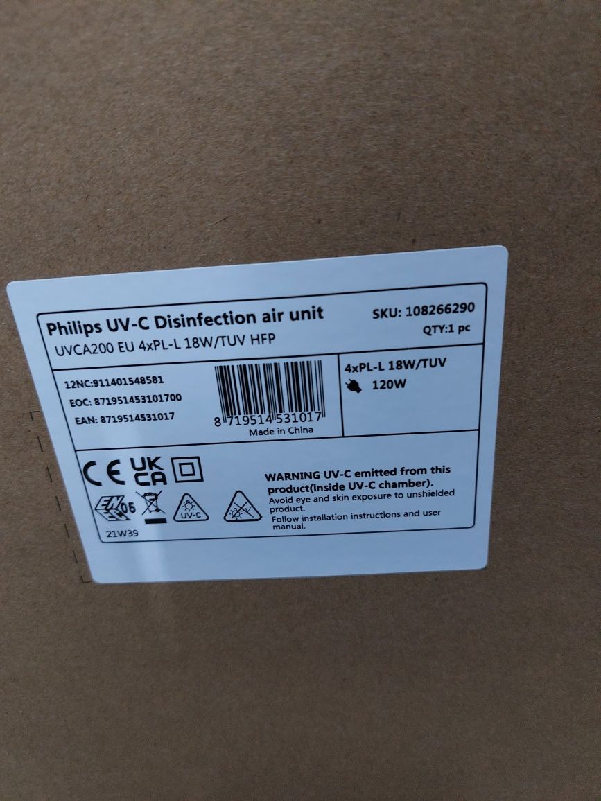 Oczyszczacz powietrza UVCA200 EU 4xPL-L 18W / TUV HFP