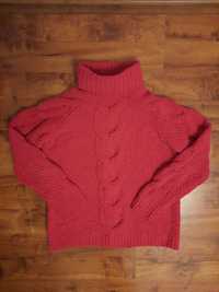 Sweter dzianinowy z golfem sweterek Knitwear by FF rozmiar 40