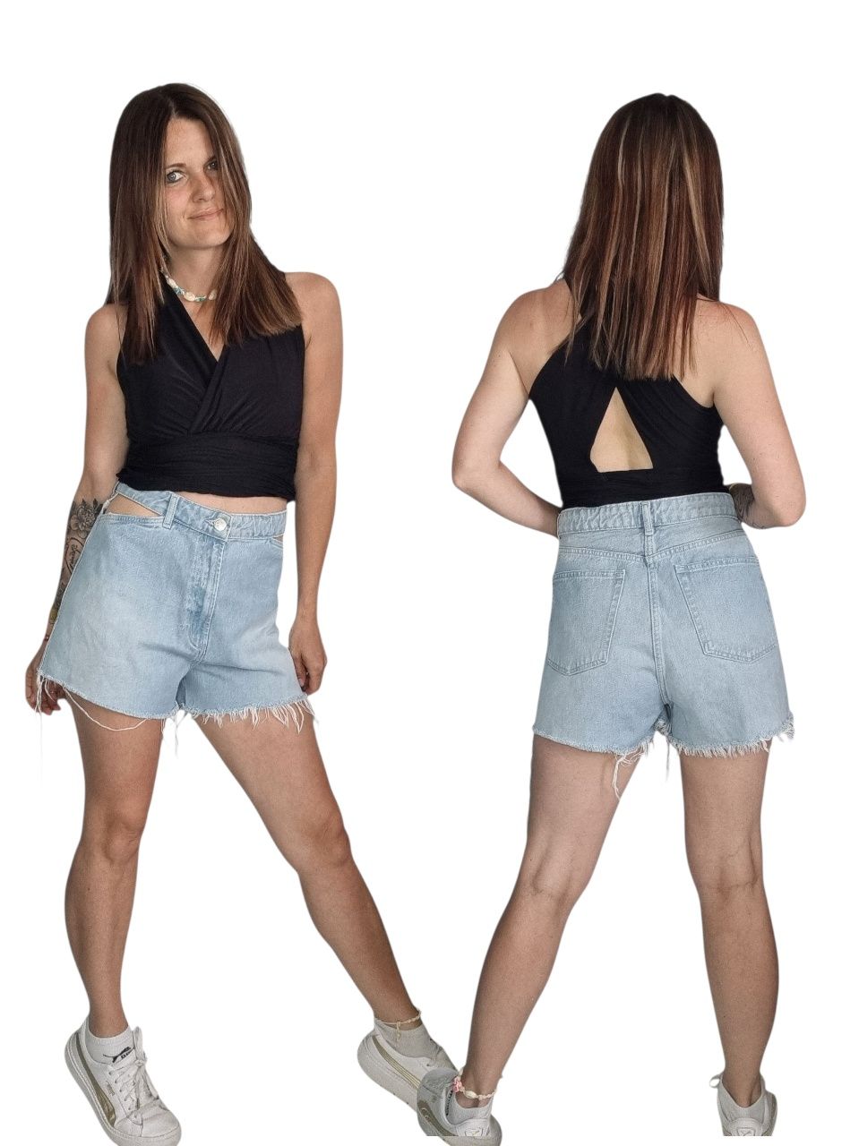 Unikatowe spodenki szorty zara rozmiar xxl 44 
Rozmiar xxl 44 
Szeroko