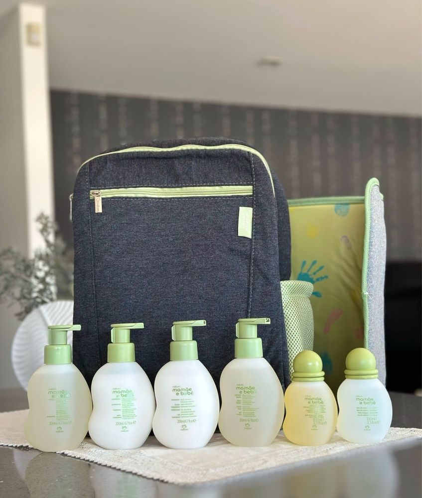 Kit Completo com Mochila Natura Mamae e Bebe