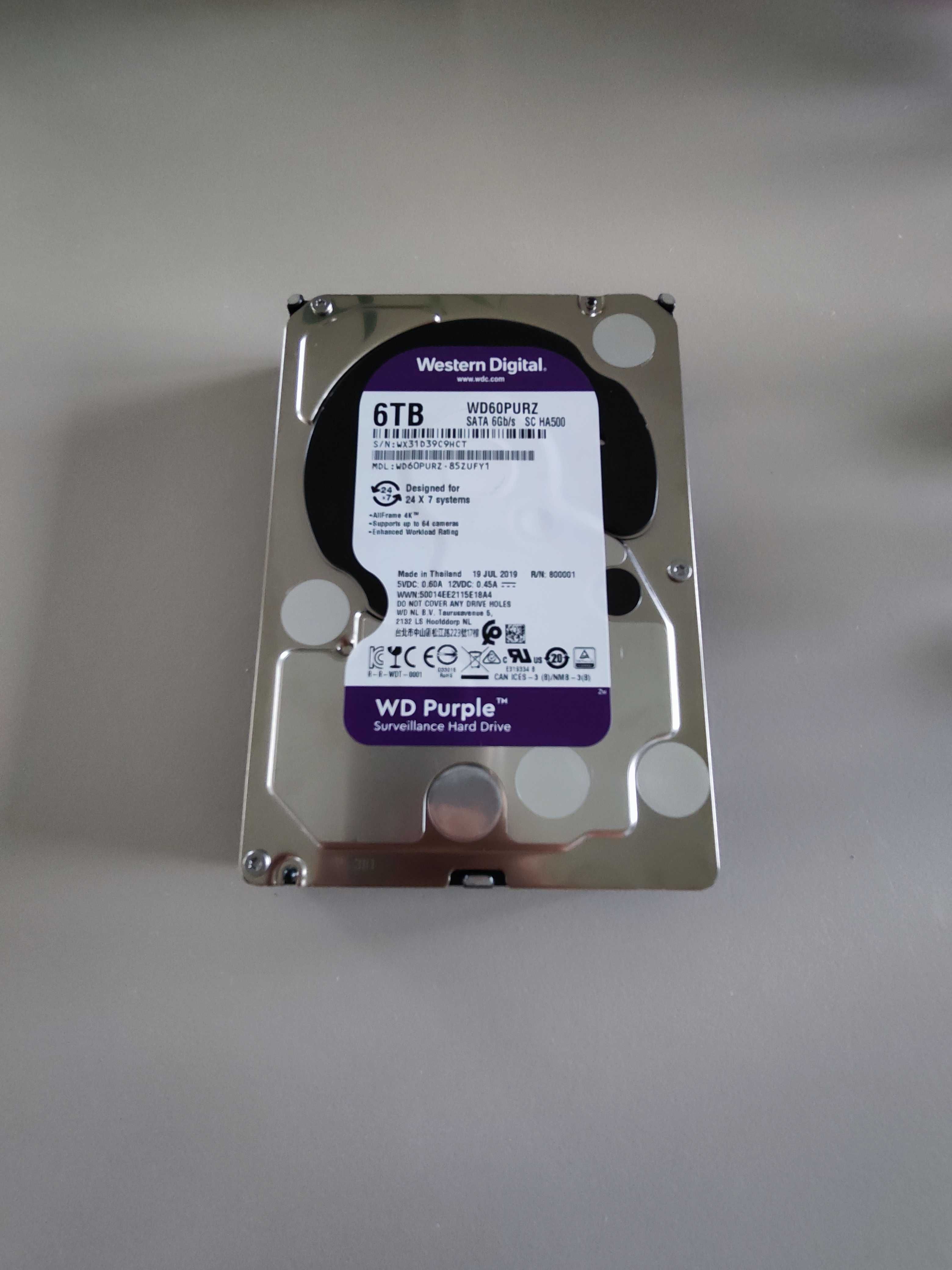 DYSK WD 6TB PURZ bardzo mało używany.