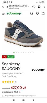 NOWE męskie buty adidasy Saucony Originals Jazz Original rozmiar 41