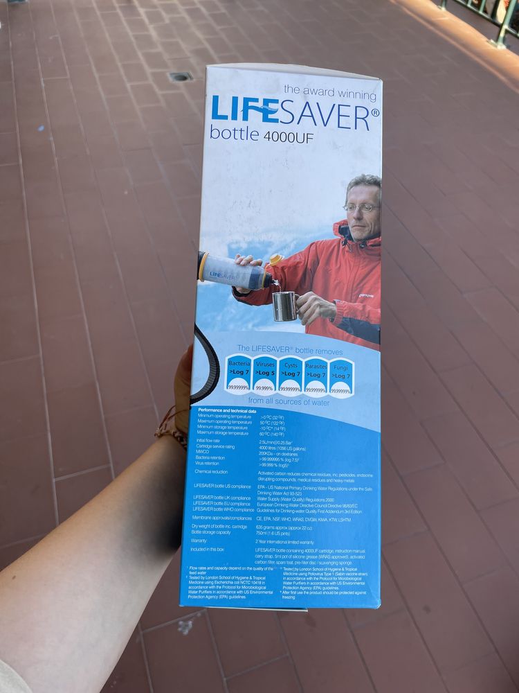 garrafa filtradora “Life saver” 4000Uf 750ml