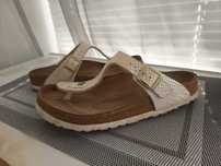 Биркенштоки шкіряні шльопанці в'єтнамки Birkenstock Gizeh 38 білі