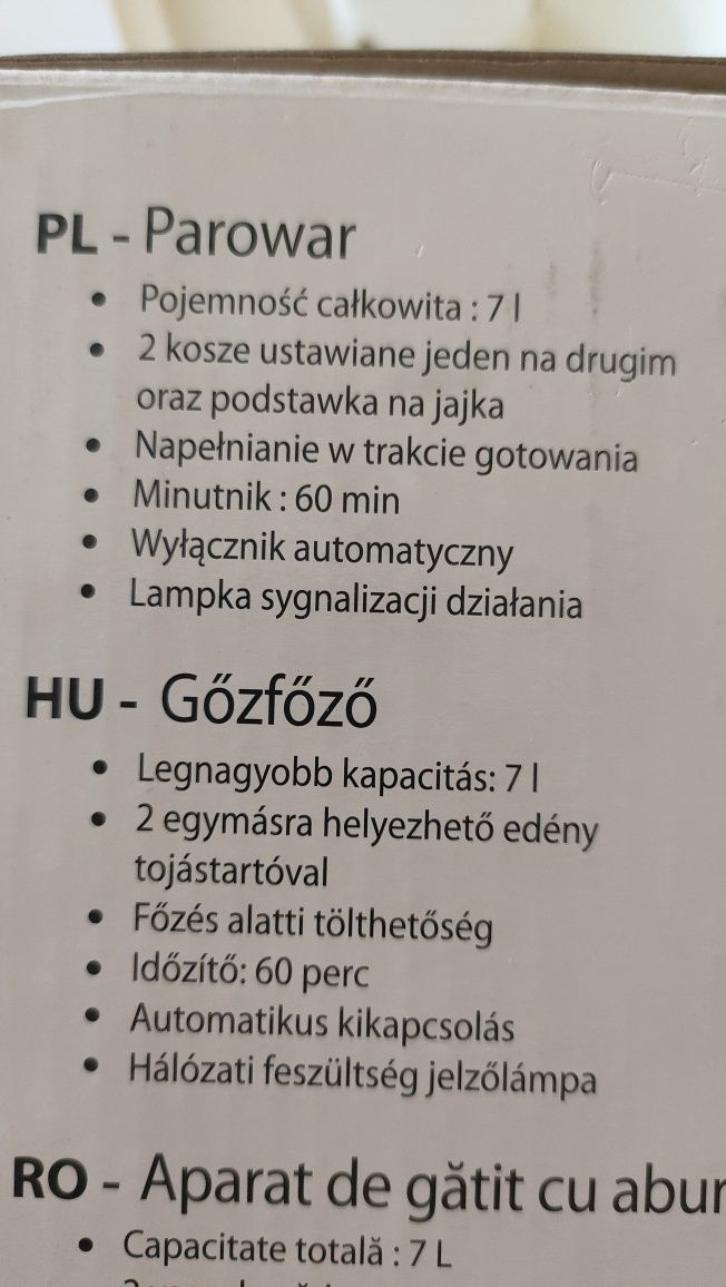 Urządzenie do gotowania na parze