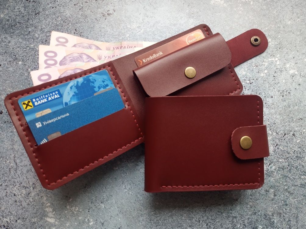 Шкіряний гаманець портмоне зажим ручна робота кожаный кошелек бумажник